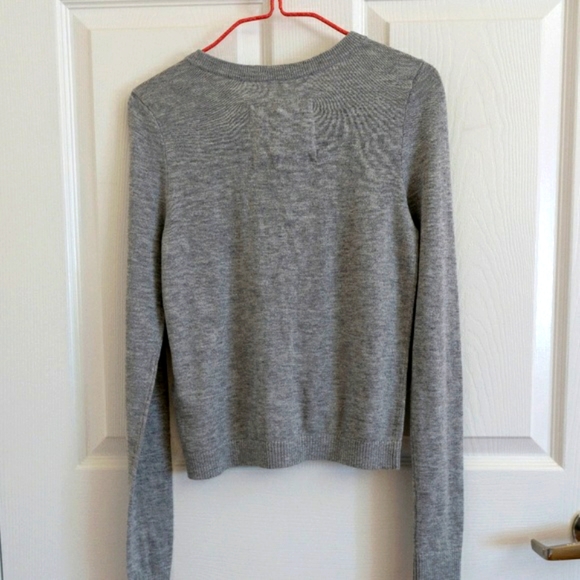 A&F Ruffled Cardigan Grey Sweater - Picture 2 of 6